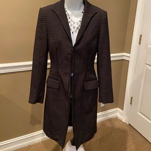 ANNE KLEIN light weight LONG Black JACKET, sz 2